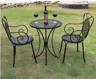 欧式铁艺庭院户外花园，桌椅套件套装三件套组合咖啡阳台简约家具