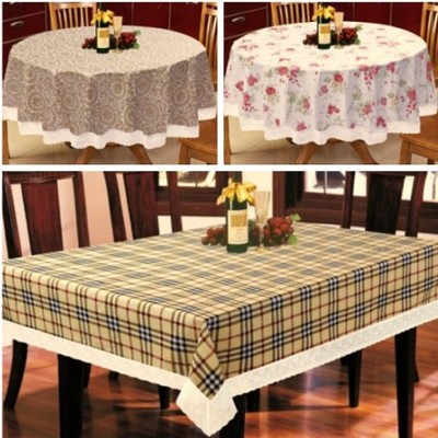 欧式田园PVC朔料防水防油免洗茶几餐桌布长方形正方形圆桌布台布
