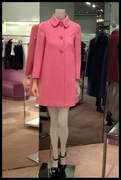 第九元素服装量身定制--桃，粉色小翻装领a摆羊绒羊毛大衣外套