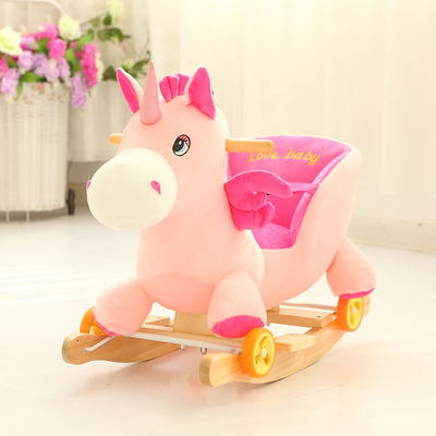 儿童小木马实木音乐摇摇马婴儿摇椅车宝宝周岁