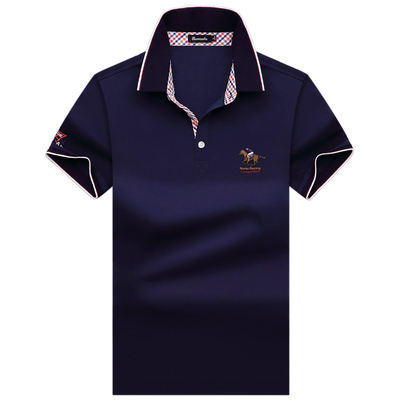 Burscalm/伯思凯男装 新款商务翻领T恤 青年男短袖T恤衫