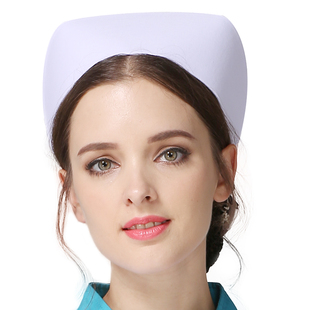 护士帽 白色 燕尾帽 粉蓝白色带杠医生帽圆帽实习护士长配帽