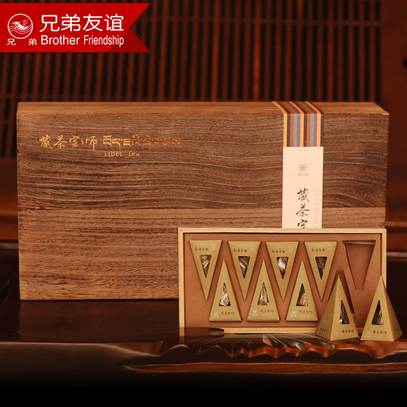 Brother friendship Tea Factory Ya'an Tibetan tea dark tea traditional Chinese rice-pudding 90g Tibetan tea Guru Tea high quality Wooden boxin the Tea , Black tea(New) , Other black tea category - from Buy2taobao.com to provide professional Taobao agent buy service