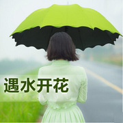 创意晴雨伞折叠清新 韩国个性遮阳伞 公主伞遇水现花朵三折伞雨伞