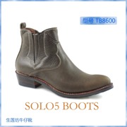 SOLO5正版TB8600手工缝制头层牛皮美国西部牛仔靴马靴骑士靴男靴
