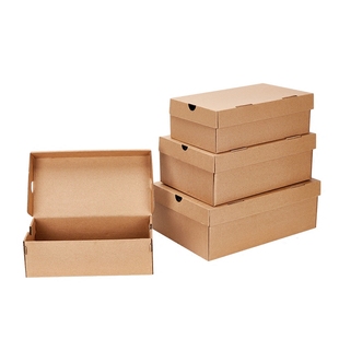 鞋盒纸盒收纳翻盖纸鞋盒原色，牛皮尺寸家用鞋
