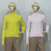 女装依兰elanie芥末，黄浅紫色羊绒，混纺针织衫