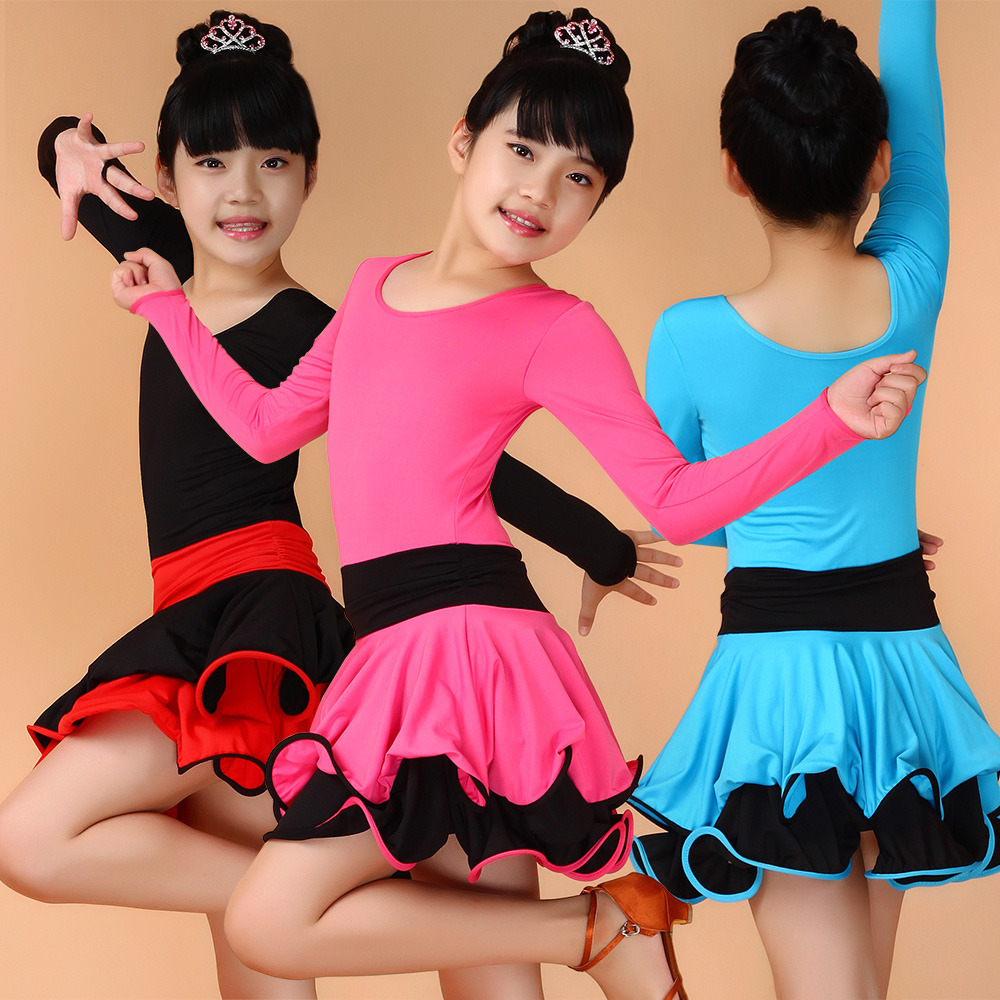 新款儿童拉丁舞服装幼儿童舞蹈服少儿表演服装比赛连衣裙练功服女