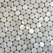 澳菲 圆形纯白色天然贝壳马赛克瓷砖 会所厨房玄关电视背景墙欧式