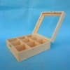 zakka透明玻璃盖收纳盒桌面6格9格木盒子实木格子盒分格收纳木盒