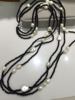天然珍珠水晶毛衣链多层经典黑白配异形珍珠项链长款淡水珍珠长链