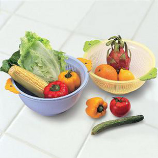 Promote KS511 double-deck Watertight kitchen Fruit sieve Plastic Leachate Vegetable sieve Trays 0.42KGin the Family/Personal Cleaning Tools , Housework/Floor cleaning equipment , Washbasin category - from Buy2taobao.com to provide professional Taobao agent buy service