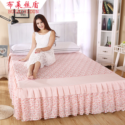 布莱丝盾蕾丝床裙床罩单件床单床盖防滑床垫套