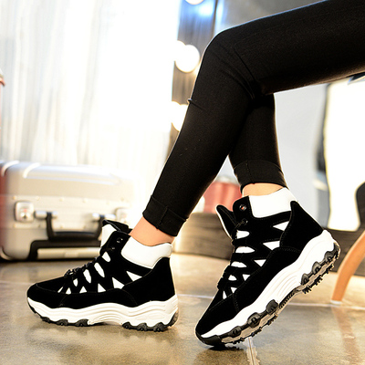 伊丽薇恋2015冬季雪地鞋女韩版短筒高帮学生运动鞋女棉鞋跑步鞋