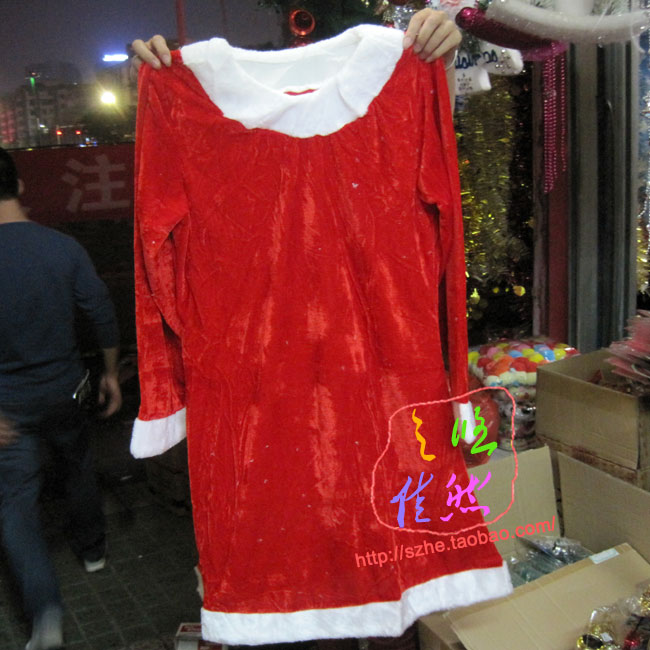 红色绒布大人女款圣诞裙圣诞服连衣裙带鞋套靴子套演出服装|ruв категории фестиваль товаров/подарок, рождественских товаров/подарок/украшения, рождественский одежды - от Buy2taobao.com для оказания профессиональной услуги покупки агента Taobao