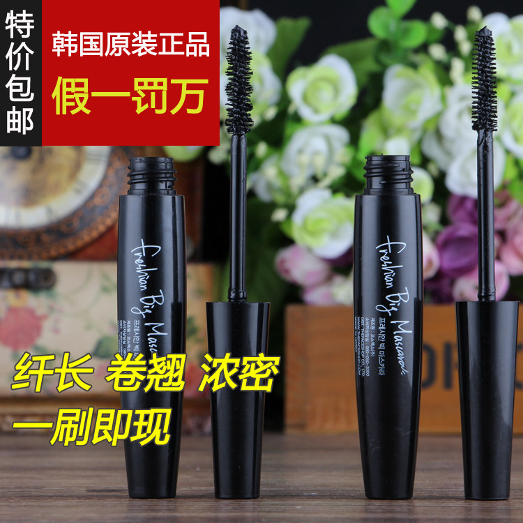 包邮韩国正品菲诗小铺The Face Shop黑杆睫毛膏 纤长浓密防水彩妆