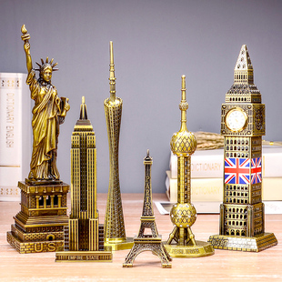 世界知名地标建筑，摆件金属模型埃菲尔铁塔大本钟模型生日礼物