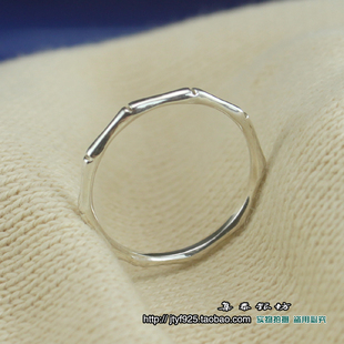 集泰竹子竹节s925纯银戒指女森系，个性关节极细指环简约小指尾戒