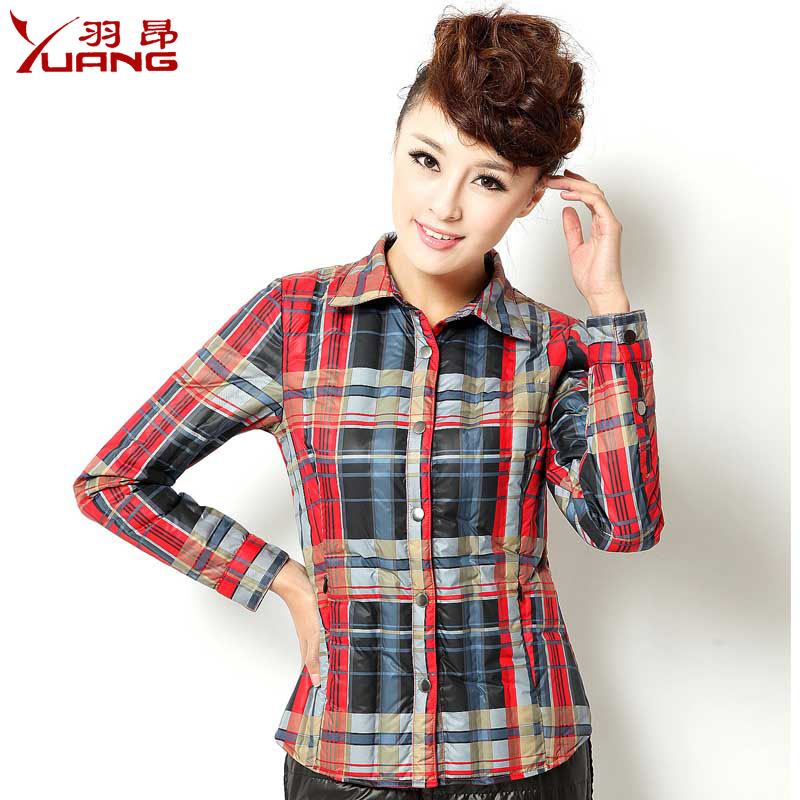 Fault code Clearance lattice Show thin Down jacket liner Blouse shirt Long sleeve Light and thin Self cultivation Winter Underwearin the Women's clothing/Boutique , Down category - from Buy2taobao.com to provide professional Taobao agent buy service