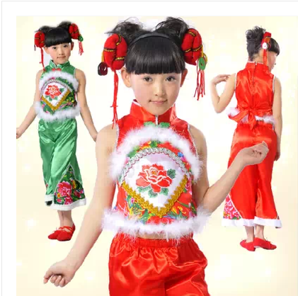 儿童国庆开门红演出服幼儿舞蹈服花布秧歌服中国结喜庆节日服装在类目 童装/婴儿装/亲子装, 儿童演出服中 - 来自Buy2taobao.com提供专业的淘宝代购服务
