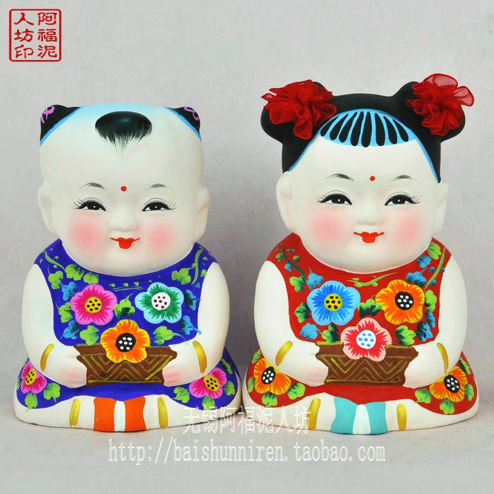 无锡惠山泥人精品花开富贵大阿福大师纯手工无锡特色创意礼品锦盒在类目 特色手工艺, 地区民间特色手工艺, 泥人/泥塑/面塑中 - 来自Buy2taobao.com提供专业的淘宝代购服务