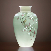 景德镇陶瓷器花瓶中式大师，手绘粉彩家居客厅插花摆件轻奢高级感