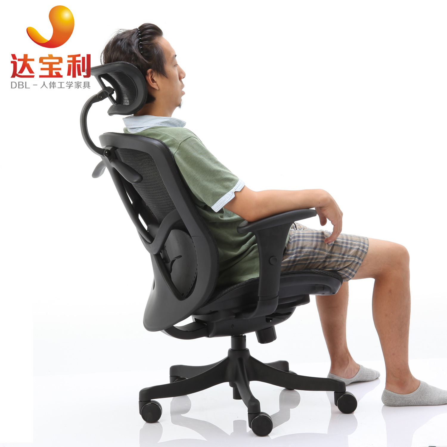 达宝利人体工学电脑椅联友金尊BG-HAM办公老板椅家用网布椅子躺椅