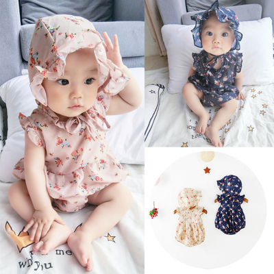 婴儿连体衣服女宝宝开档爬服新生儿纯棉哈衣夏季薄款0-1岁3-6个月