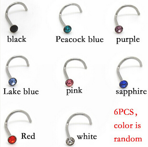 Mix Color 6pcs Nose Ring Hot Selling Rhinestone Nose Studs R在类目 畜牧/养殖物资, 畜牧/养殖设备, 渔业用具中 - 来自Buy2taobao.com提供专业的淘宝代购服务