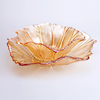 无铅水晶玻璃果盘向日葵水果盘大号金色果盘果碗套装时尚创意