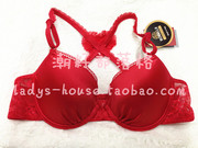 泰国bsc本命年大红上托性感前扣心形，美背y型文胸罩(文胸罩)内衣