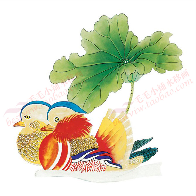 50-64 Mandarin ducks Water transfer painting kitchen Bathroom tiles Refrigerator sticker tradition auspicious pattern furniture APPLIQUEin the Home accessories , Decorative painting , Modern decorative painting category - from Buy2taobao.com to provide professional Taobao agent buy service