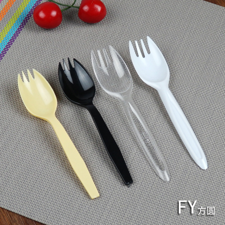 Disposable spork Disposable spoon Face fork spoon Spoon Spoon with teeth Spoon with spoon Yellow white transparentin the Tableware , Tableware , Fork/Spoon/Chopsticks set category - from Buy2taobao.com to provide professional Taobao agent buy service