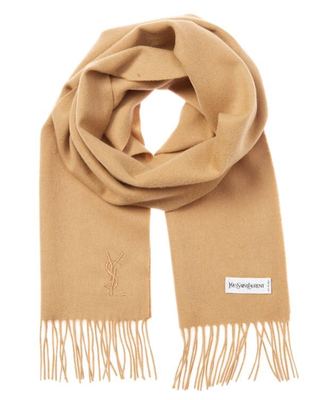 YSL圣罗兰全羊毛围巾围脖流苏男式女式美国代