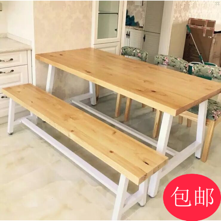 美式鐵藝實木餐桌椅組合茶餐廳飯店長桌椅酒店咖啡廳桌椅子在類目 住宅傢俱, 桌類, 餐桌中 - 來自Buy2taobao.com提供專業的淘寶代購服務
