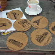 旧报纸风软木杯垫，套装zakka古典风格茶，杯垫碗垫咖啡杯垫随手杯垫