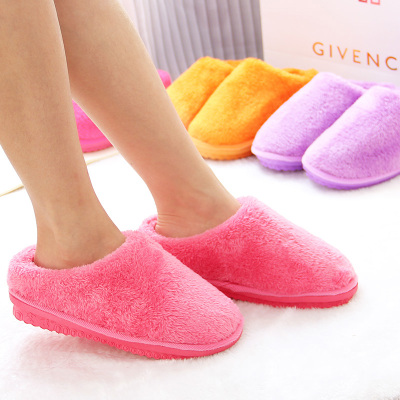 包邮半包跟厚底毛绒棉鞋 冬季保暖居家拖鞋情侣室内防滑棉窝鞋