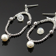 意大利简约珍珠耳环女子饰品925纯银耳环耳圈耳扣新年礼物创意