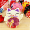 上下架计划:韩国创意招财猫钥匙包韩版可爱女式布艺卡通钥匙袋钥匙扣 2个包邮