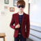 上下架计划:男士红色休闲西服 2015春装新款 韩版修身小西装 潮流男装外套
