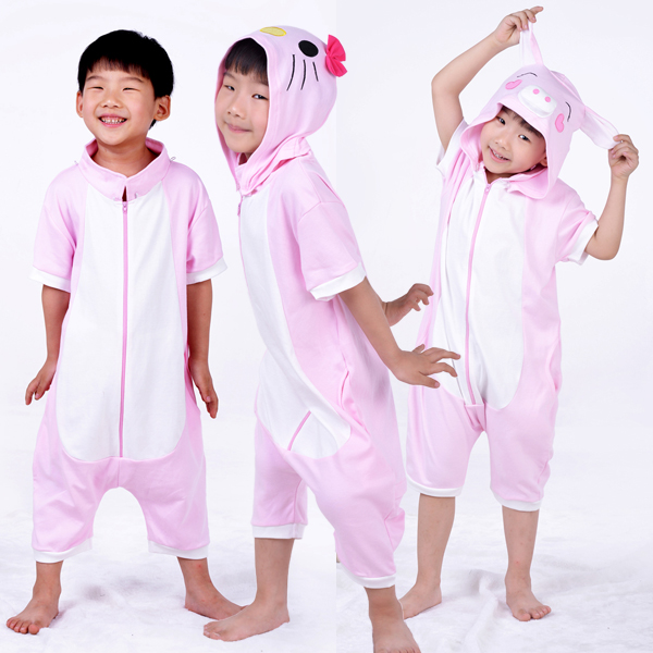 卡通動物兒童連體睡衣純棉夏kitty貓兔子豬女童中童大童家居服在類目 童裝/嬰兒裝/親子裝, 兒童家居服, 家居服連體衣中 - 來自Buy2taobao.com提供專業的淘寶代購服務
