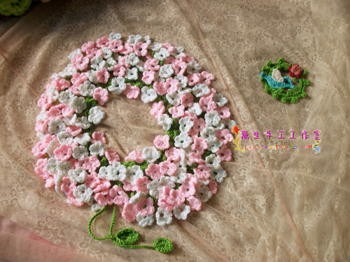 Full of flowers blooming~Original design manual three-dimensional Mori girl gorgeous Pink Floret Vine Collar Shawl False collarin the Accessories/Leather belt/Hat/Muffler , Muffler/Scarves/Shawl category - from Buy2taobao.com to provide professional Taobao agent buy service