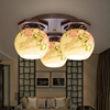 景德镇陶瓷led阳台，中式吸顶灯圆形客厅卧室，餐厅过道走廊吸顶灯