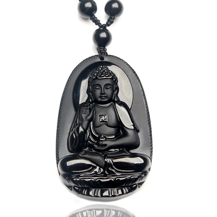 Turn on the light natural Obsidian Amitabha Pendant new pattern men and women Necklace Zodiac Dog 2018 paragraphin the Accessories/Fashion Jewelry, Pendant/Pendant category - from Buy2taobao.com to provide professional Taobao agent buy service