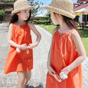 小女孩夏季海边裙子5女童，夏装连衣裙6岁7儿童夏天薄款洋气吊带裙8