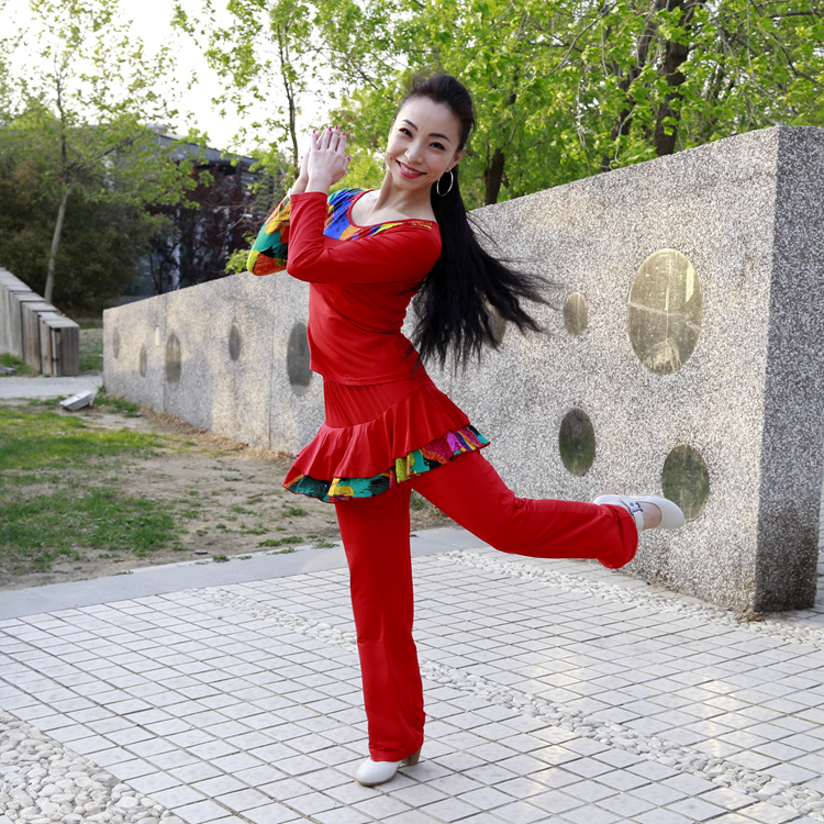 杨艺广场舞服兰草莞儿最新款汉服形体舞服舞台装演出服套装民族服