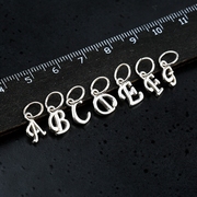 925银DIY手工串珠配件 英文字母串珠素银英文字母手链吊坠挂件