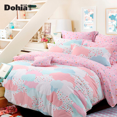 多喜爱新品纯棉磨毛四件套清新韩式风全棉套件云朵里的梦