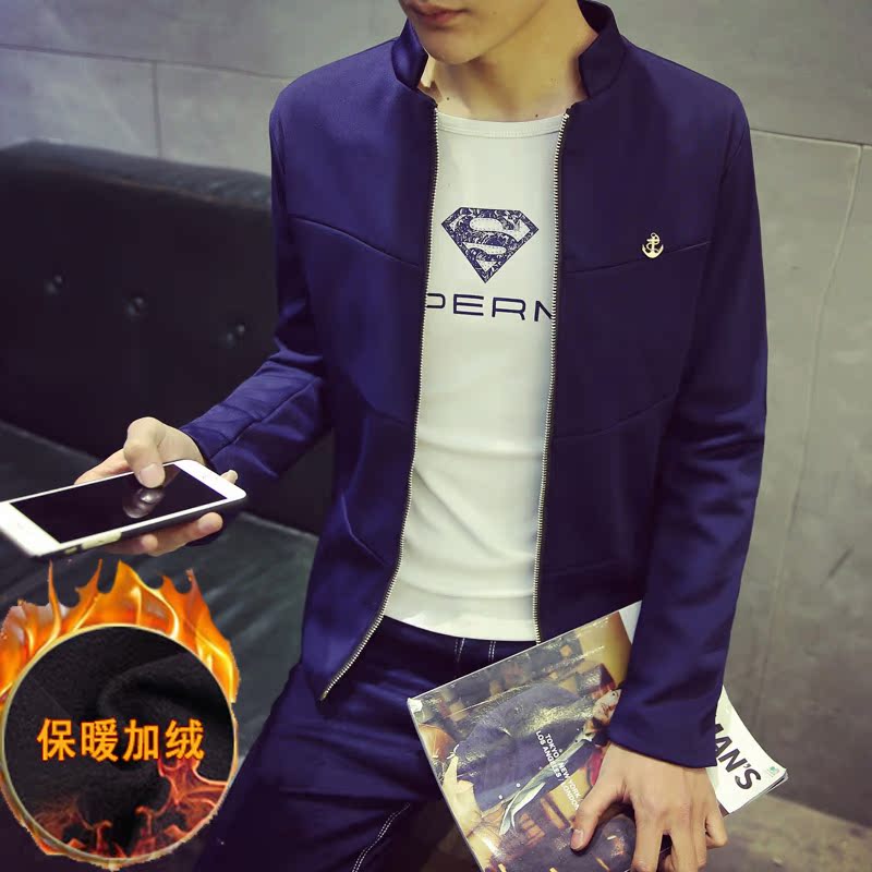 正品打折男装秋冬季男士夹克衫外套加绒加厚青