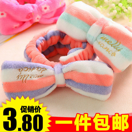 3939 韩国可爱束发带大蝴蝶结化妆洗漱洗脸发带运动束发带 绒布